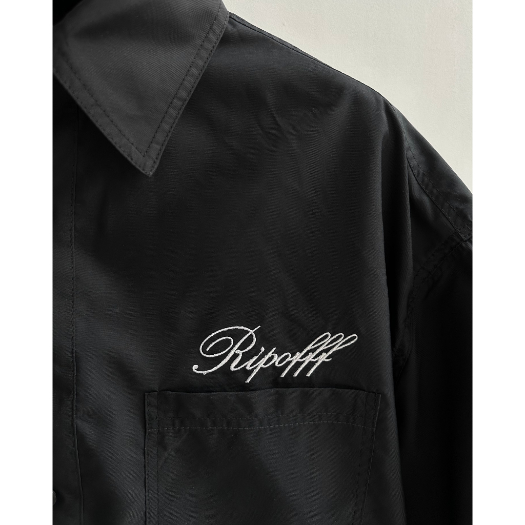 RIPOFFF Nylon Boxy-Crop Shirt - Black