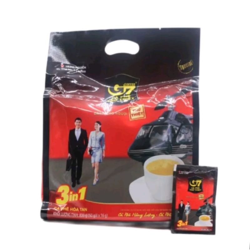 Cafe G7 cà phê Trung Nguyên bịch 50 gói x 16g gói vuông