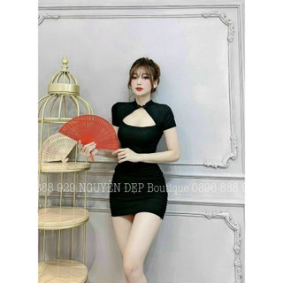 Đầm body cổ tàu hở ngực sexy quyến rũ - 70332