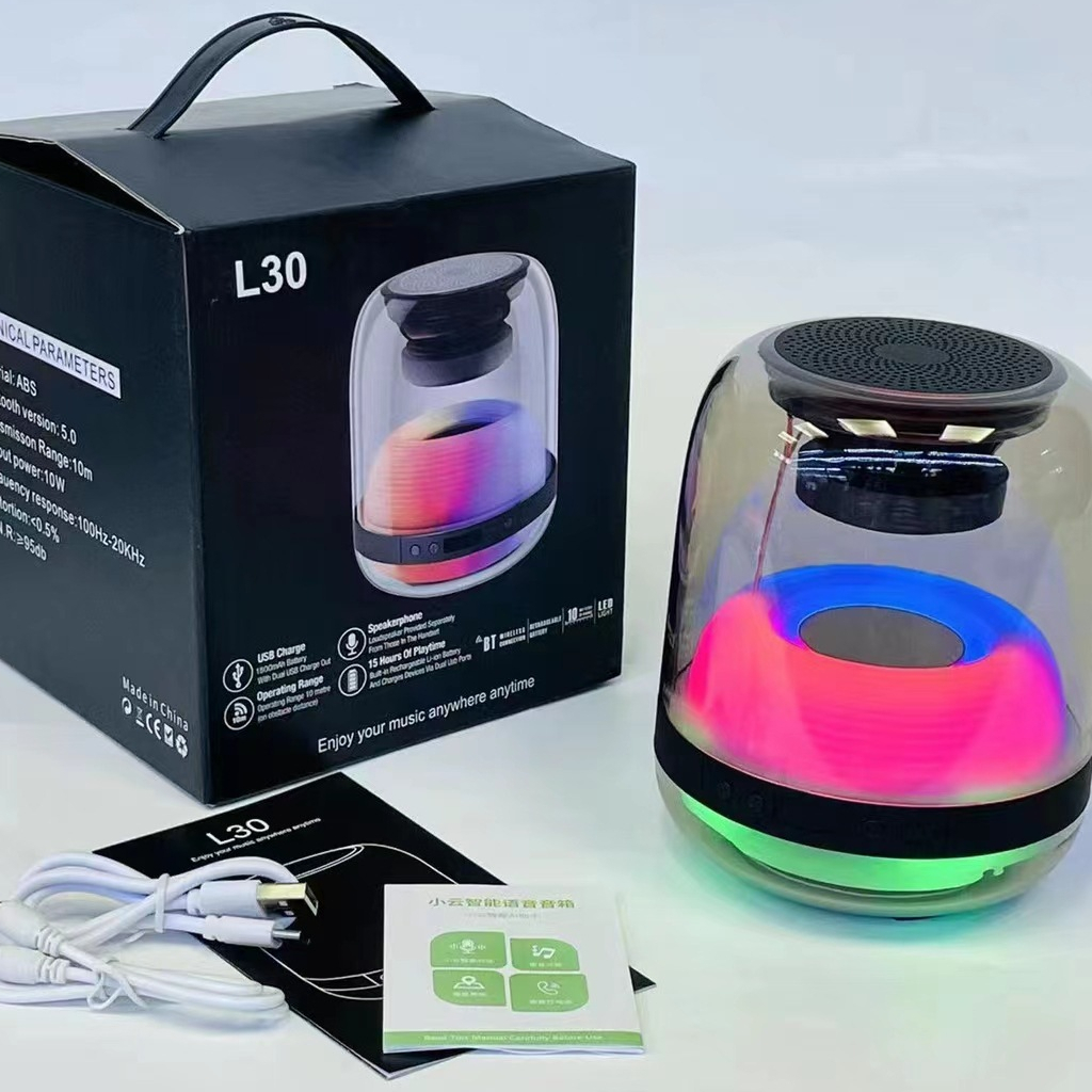 Loa bluetooth L30 cao cấp, loa nghe nhạc đèn led RGB đổi màu, âm thanh vòm 6D cực đã, công suất lớn, pin trâu - BH 1 năm