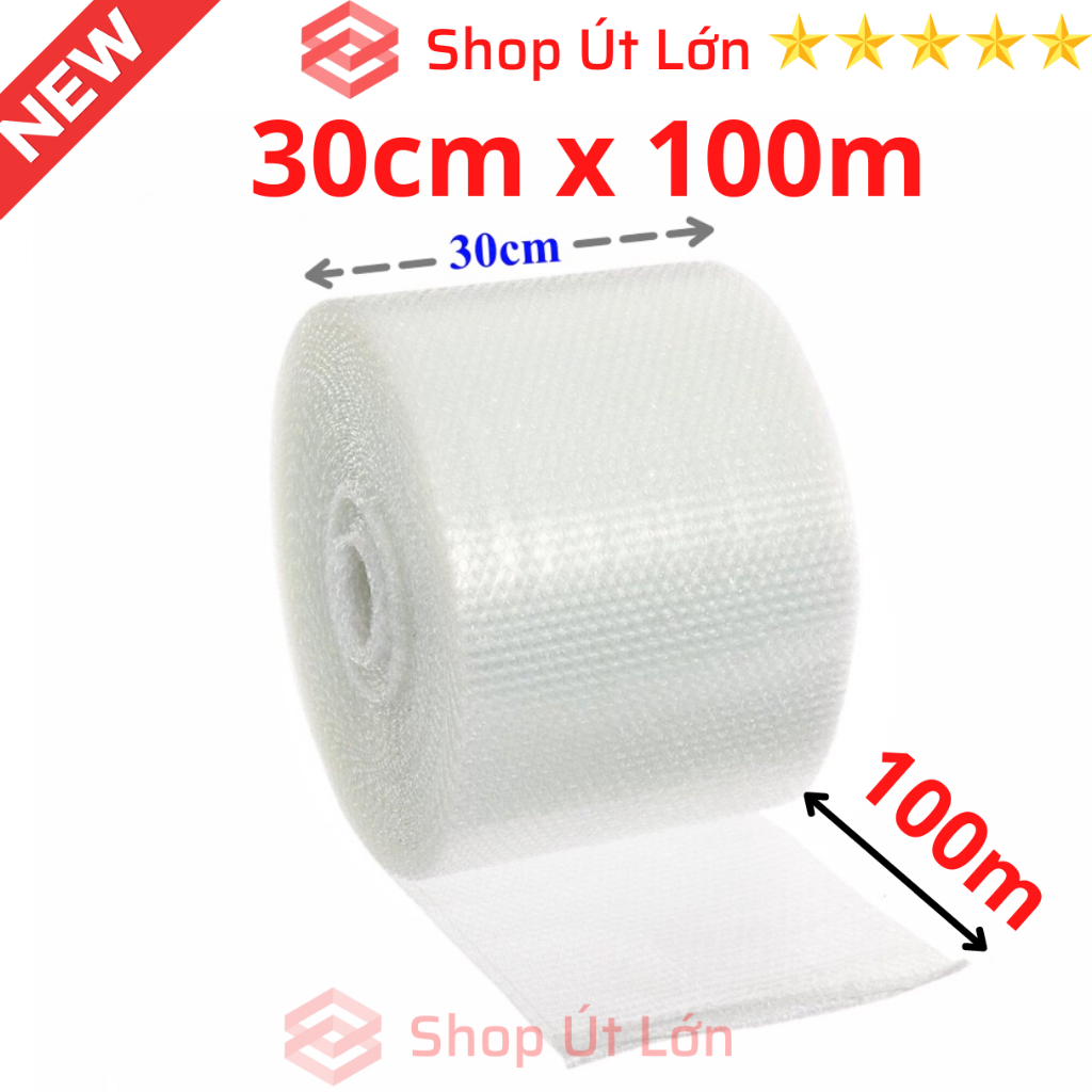 Cuộn xốp nổ bọc hàng, xốp hơi bọc hàng, bóng khi gói hàng, rộng 20-30-40-50-60cm dài 100m