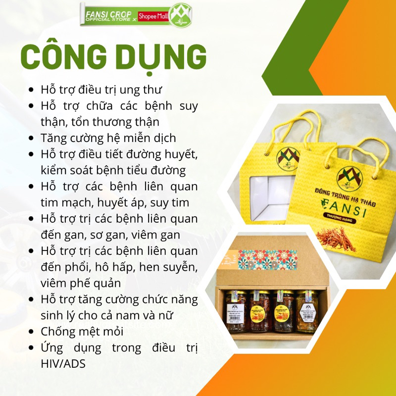 Set quà Đông Trùng Hạ Thảo ngâm mật ong 4 vị, hũ 100ML