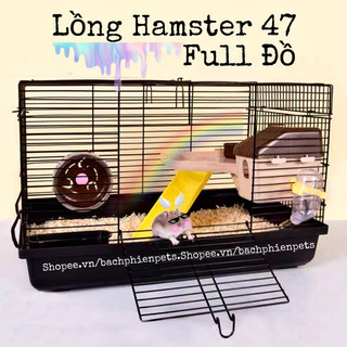  Lồng hamster FULL ĐỒ size đại 47cm lồng cho chuột lang bọ ú lồng nhím - Bạch phiến Pets 