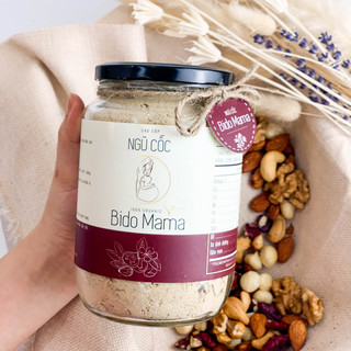 Bột ngũ cốc mẹ bầu cao cấp Bidomama hũ thủy tinh loại mới từ 25 loại hạt siêu dinh dưỡng dưỡng mầm an thai