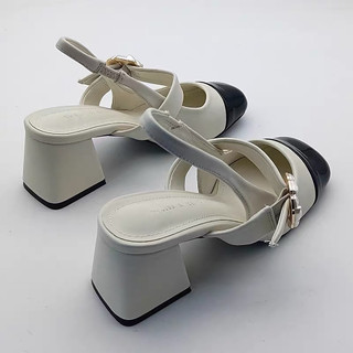 ORDER - Cnk mũi đen gót vuông 8cm 35-40