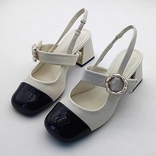 ORDER - Cnk mũi đen gót vuông 8cm 35-40