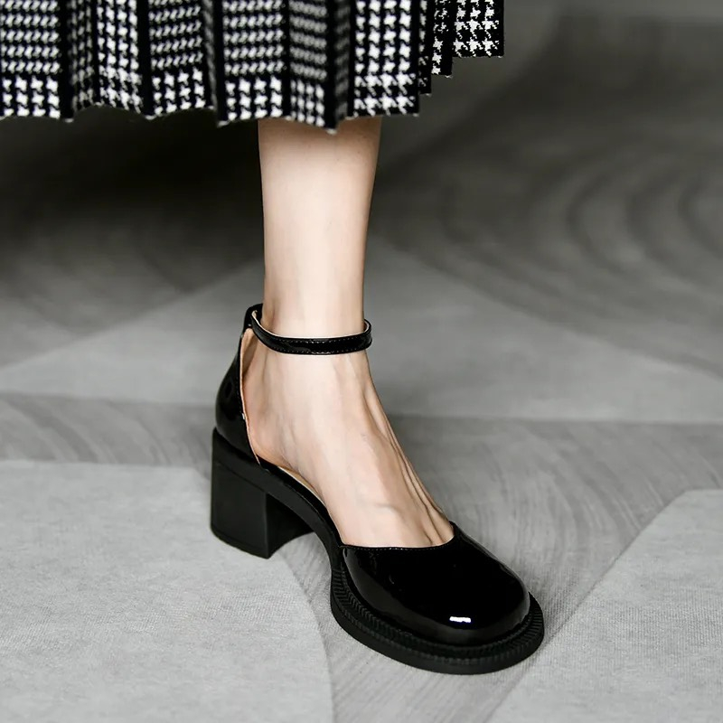 Giày tiểu thư nữ da mềm mũi tròn phong cách vitage sang chảnh K82