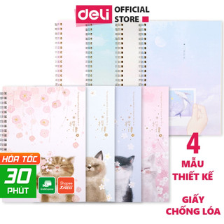 Sổ Tay Ghi Chép Lò Xo Kẻ Ngang A5 Gáy Xoắn 120 Trang Deli - Phù Hợp Làm Sổ Kế Hoach Planner Viết Nhật Kí Tập Vở Học Sinh