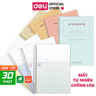 Sổ Tay Ghi Chép Lò Xo Kẻ Ngang A5 Gáy Xoắn 120 Trang Deli - Sổ Kế Hoach Planner Viết Nhật Kí Tập Vở Học Sinh Văn Phòng