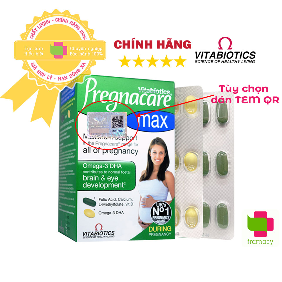 Vitamin tổng hợp cho bà bầu Pregnacare Max, Anh (84 viên) bổ sung Vitamin C, D3, DHA, Axit Folic cho bà bầu, mẹ sau sinh