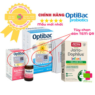 Men vi sinh Optibac hồng (30 gói/10ml)/đẩy đờm Jarro Dophilus Infant (15ml), UK/USA