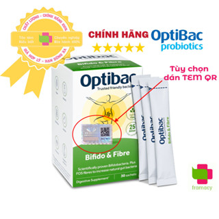 Men vi sinh Optibac Xanh lá cây Bifido Fibre , Anh (30 gói) giảm táo bón cho người từ 1 tuổi trở lên