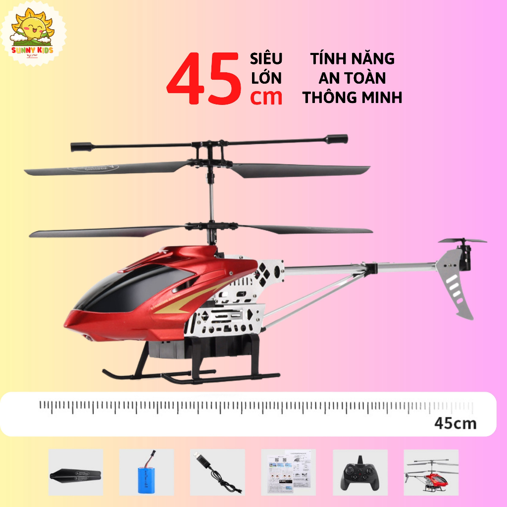 Máy bay trực thăng điều khiển từ xa, 3.5 Kênh, tính năng thông minh, di chuyển linh hoạt, hợp kim siêu bên - Sunny Kids