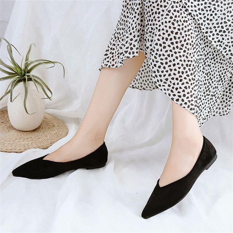 Giày bệt nhung trơn da mềm êm chân mã TB5