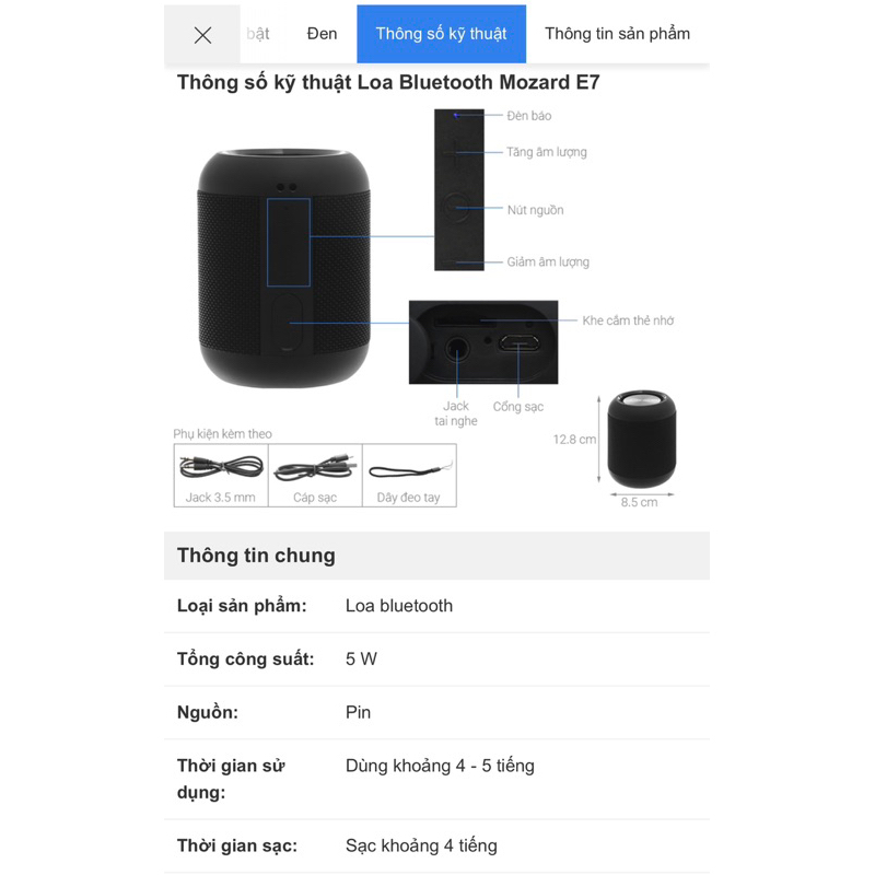 Loa Bluetooth Mozard E7