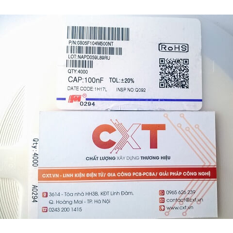Tụ 104K 100nF 0805 200V 10% (10c)