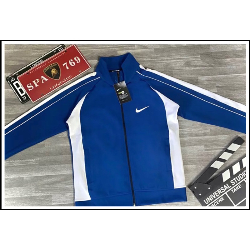 Áo Khoác Thể Thao Nam Nữ N I K E Màu Xanh Cao Cấp Chất Vải Thun Lạnh Mịn Đẹp mát Da Poly 2 Da Dày Dặn Áo Khoác Thu đông