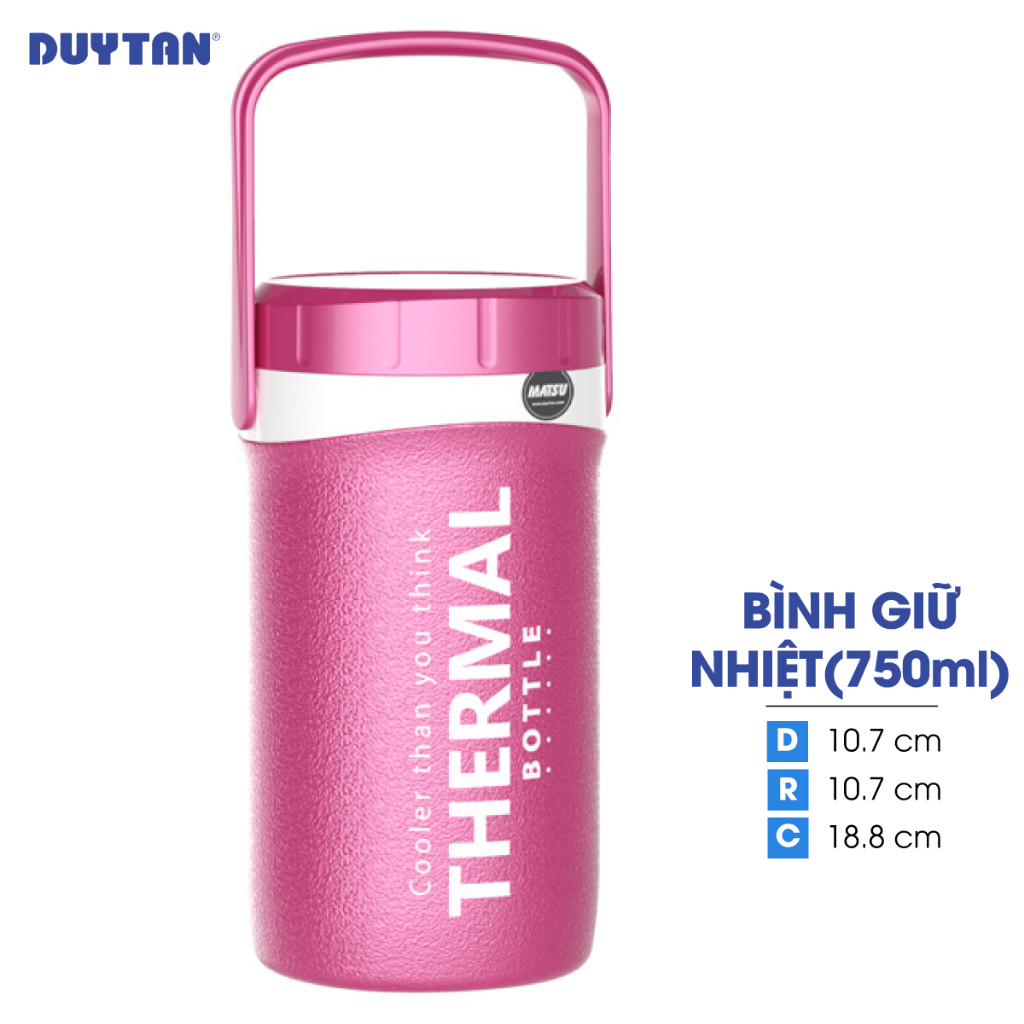 Bình giữ nhiệt nhựa DUY TÂN 750ml (10.7 x 10.7 x 18.8 cm) - 05035 - Giao màu ngẫu nhiên