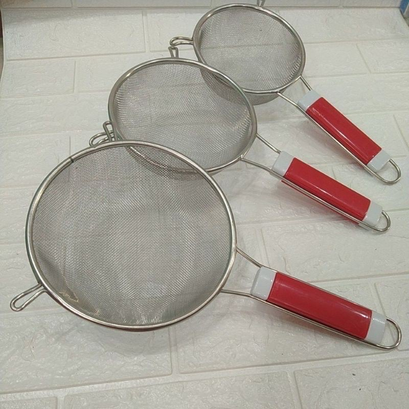 Dụng Cụ Lọc cháo Thức Ăn, Rây Lọc trà, Trái Cây, Bột Cua Inox Cao Cấp Size 16-18-20