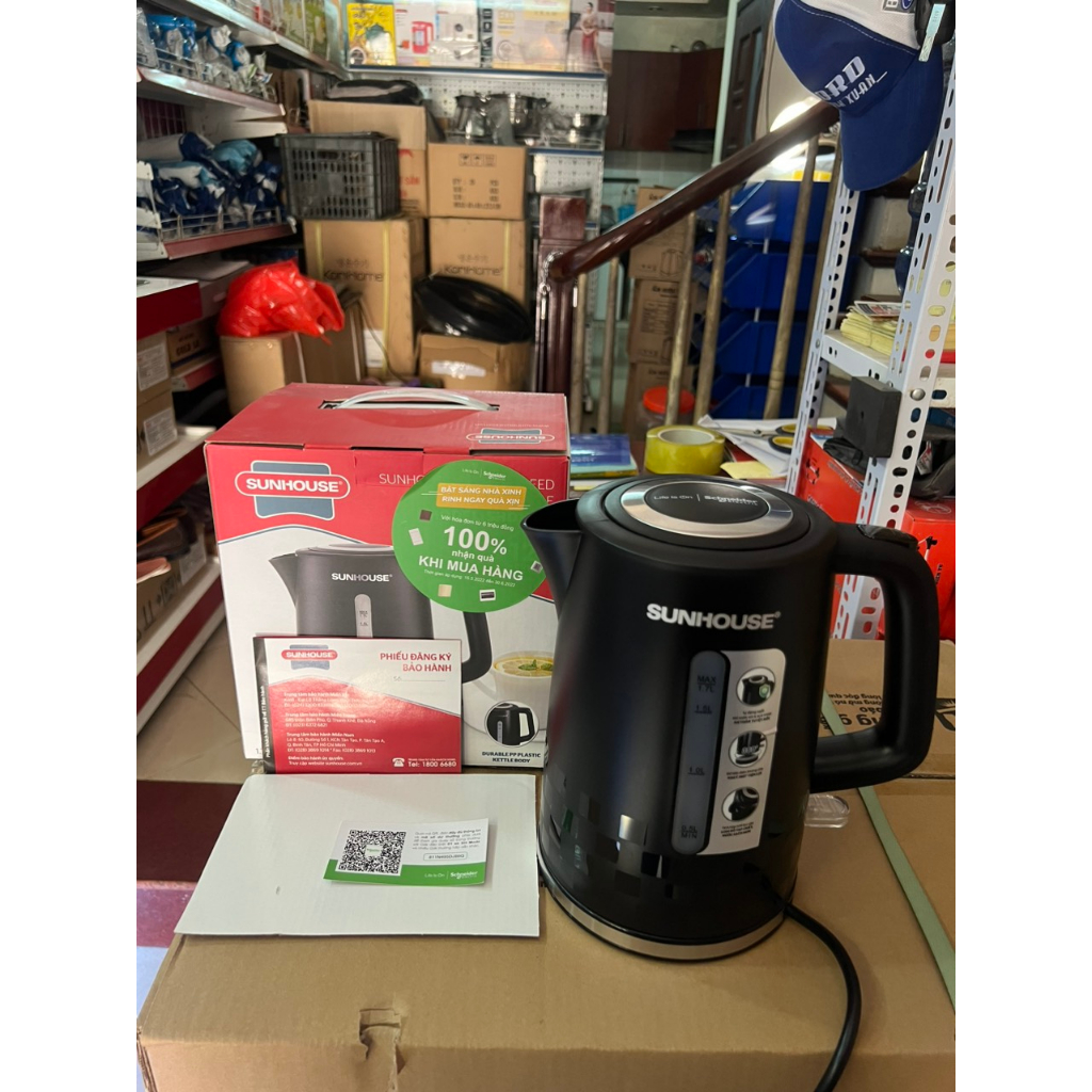 ẤM SIÊU TỐC NHỰA 1.7L SUNHOUSE SHD1306