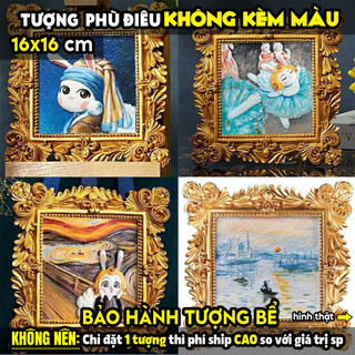 Tượng Tranh thạch cao KHUNG HOA NGHỆ THUẬT, size XL, (Không kèm màu), luyện vẽ, decor, phù điêu
