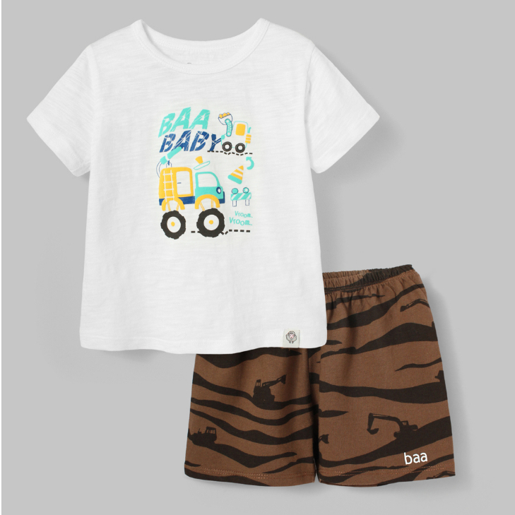 Đồ bộ cho bé trai, bé gái ngắn tay in họa tiết ,set đồ bộ cotton cho bé từ 1-7 tuổi Baa Baby - BT-DB10N