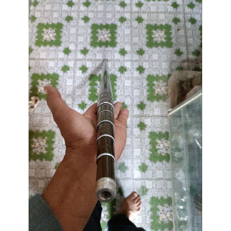 Sào nhôm dài 5m treo lụp (7+) móc rông câu cá( tặng áo Sào, dây đeo)