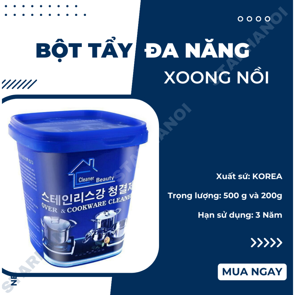 Kem tẩy rửa cọ rỉ sét xoong nồi chảo inox vòi sen starhanoi – Đánh bóng thép, inox rỉ CkWare Hàn Quốc