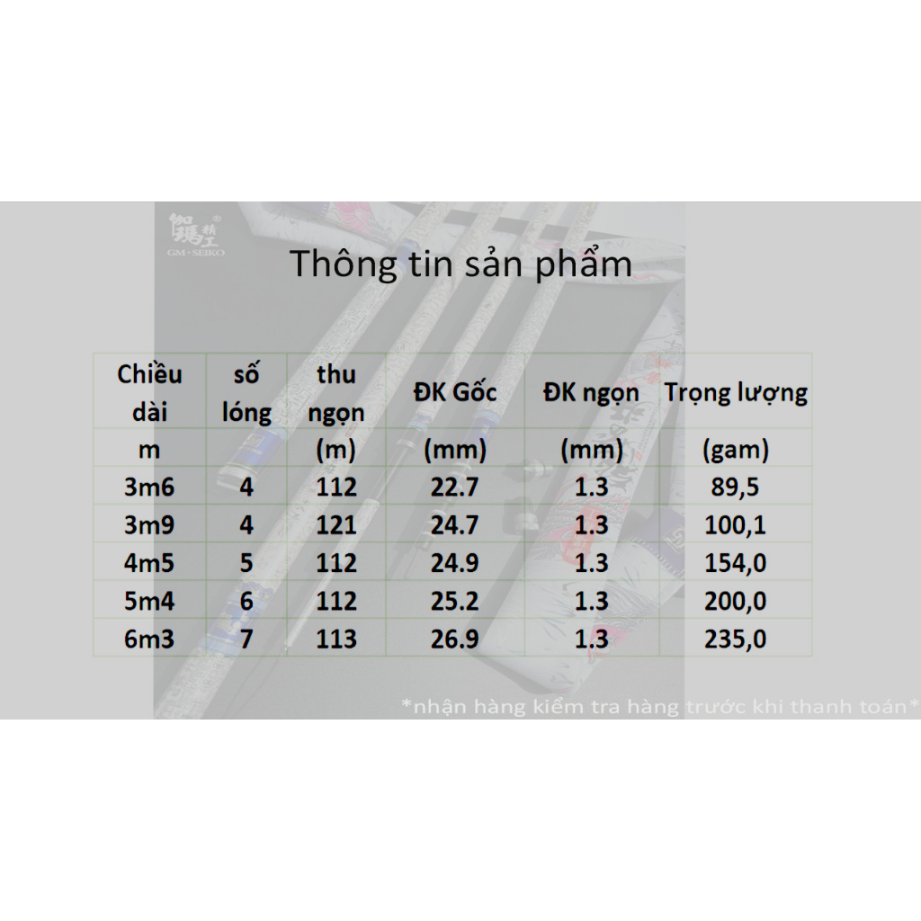 Càn câu tay gama seiko  f1 KÈM NGỌN ZIN phân bố lực 28i