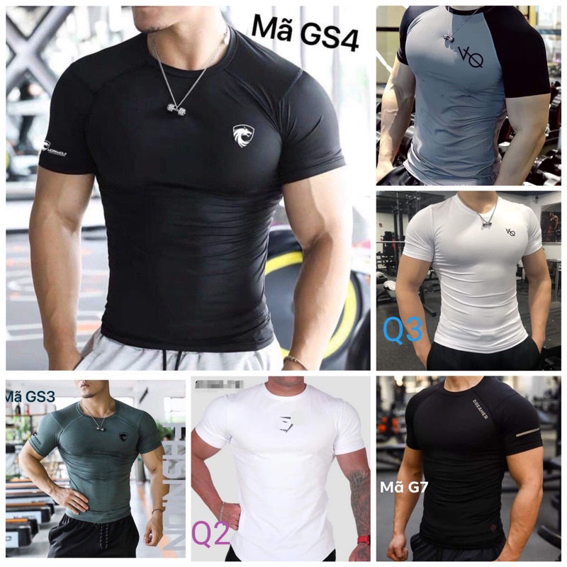 Áo Thun Thể Thao Tập Gym Nam Form Ôm Body Vải Thun Lạnh Co Dãn 4chiều