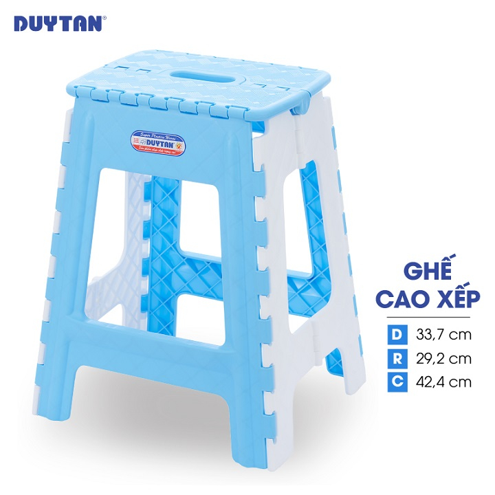 Ghế cao xếp nhựa DUY TÂN (33.7 x 29.2 x 42.4 cm) - 05004 - Giao màu ngẫu nhiên