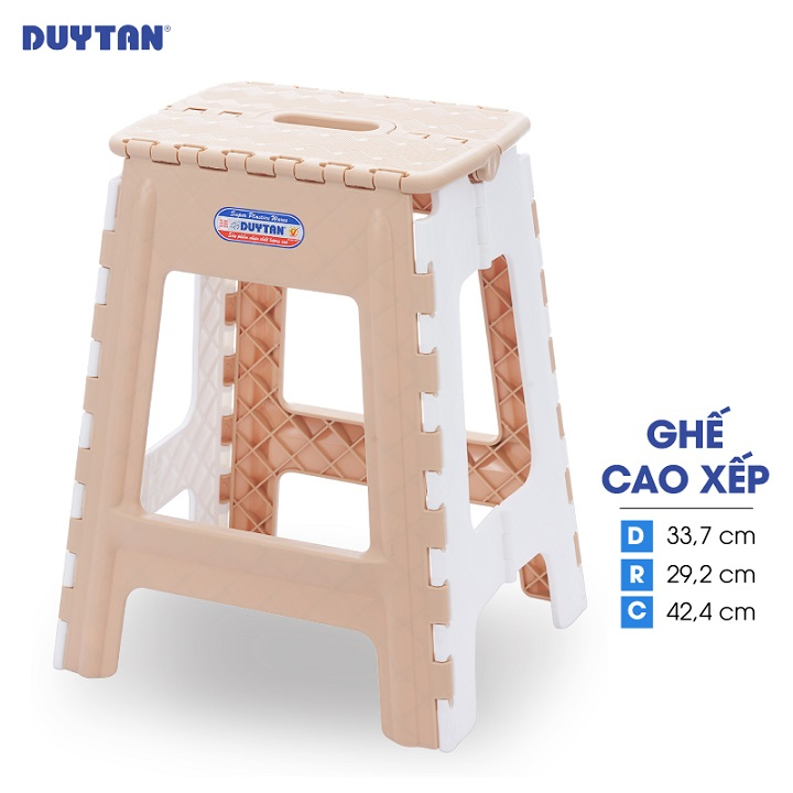 Ghế cao xếp nhựa DUY TÂN (33.7 x 29.2 x 42.4 cm) - 05004 - Giao màu ngẫu nhiên