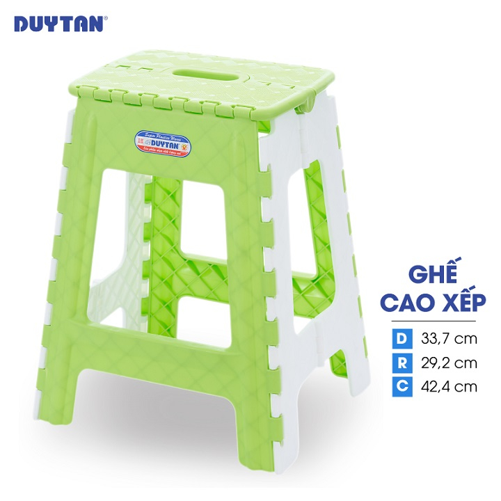 Ghế cao xếp nhựa DUY TÂN (33.7 x 29.2 x 42.4 cm) - 05004 - Giao màu ngẫu nhiên