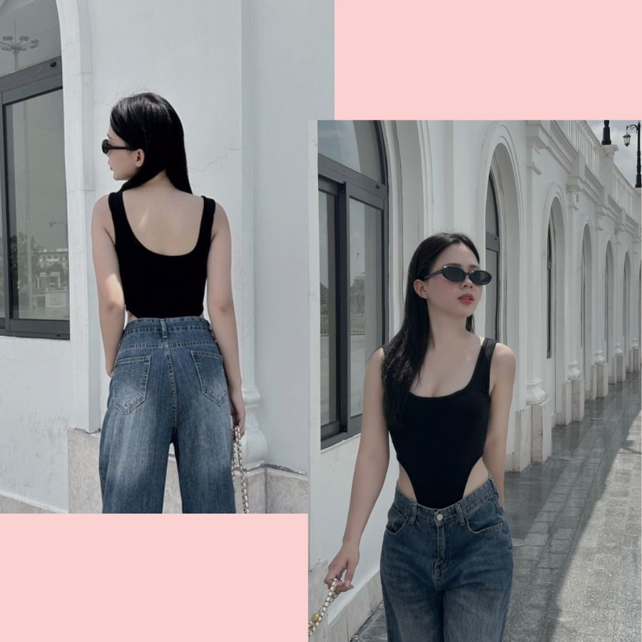 Bodysuit Ba Lỗ Áo Liền Thân Đồ Ngủ Sexy Bộ Ngủ Bodysuit Sexy