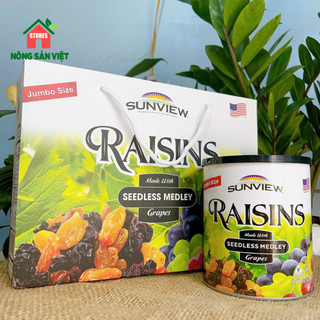Nho khô mỹ raisin sunview túi 1kg không hạt vị thập cẩm