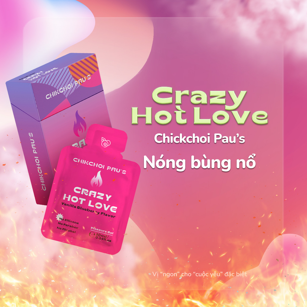 Gel Crazy Love CHIKCHOI PAU'S dạng gói siêu trơn, lâu khô tăng xúc cảm kéo dài thời gian cho cuộc yêu