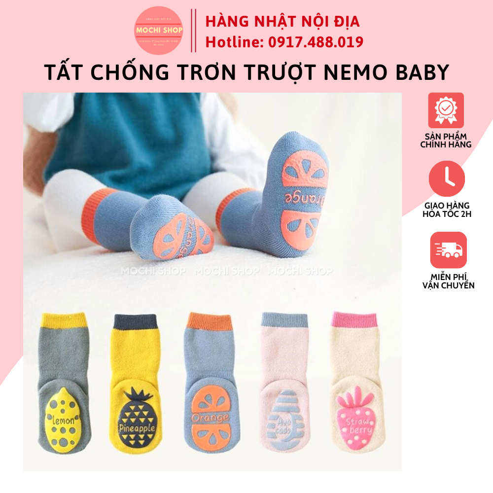 Tất chống trơn trượt Nemo Baby cho bé 0-5 tuổi