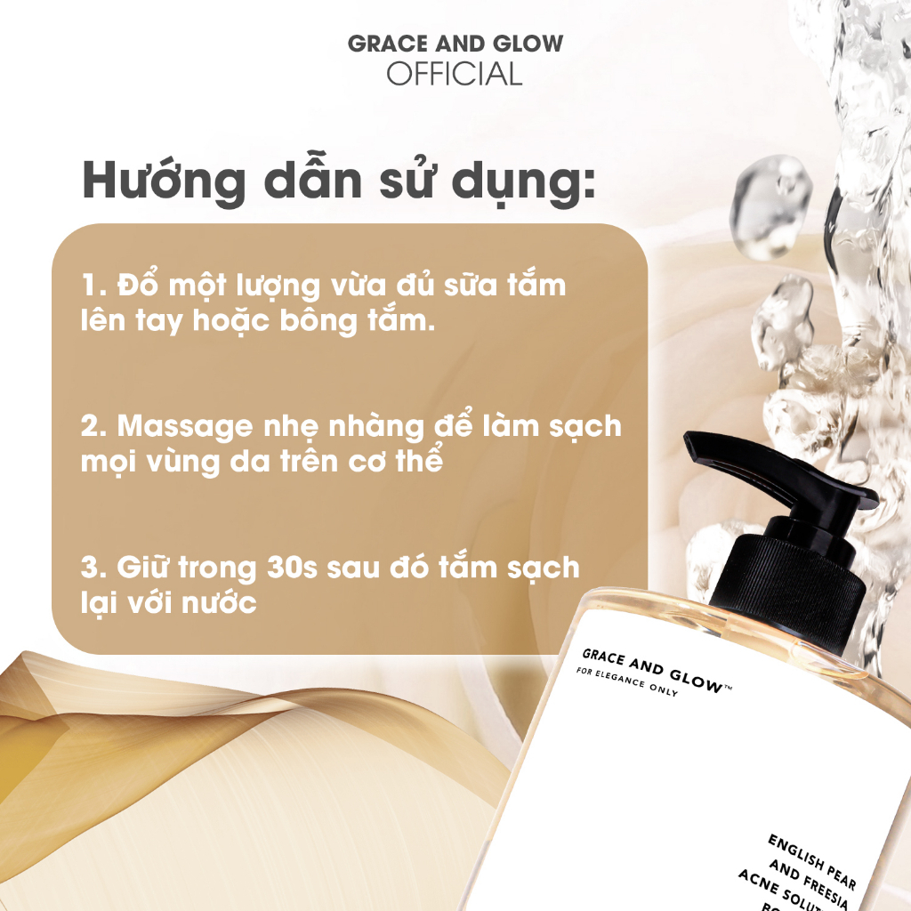 Sữa tắm nước hoa Grace & Glow English Pear and Freesia Anti Acne Solution NELISA COSMETICS 5921-02