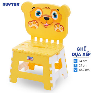 Ghế dựa xếp nhựa DUY TÂN (34 x 24 x 46.2 cm) - 09279 - Giao màu ngẫu nhiên