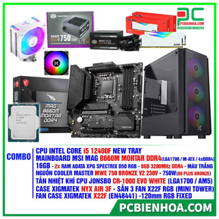 Combo máy tính i5 12400f b660m 16g 750w- 36 tháng
