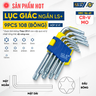 Bộ lục giác đầu bông ngắn LS+, bộ lục giác đầu sao, hoa thị, lục giác bông mai ngắn chuyên vặn/siết bu lông đầu hoa thị