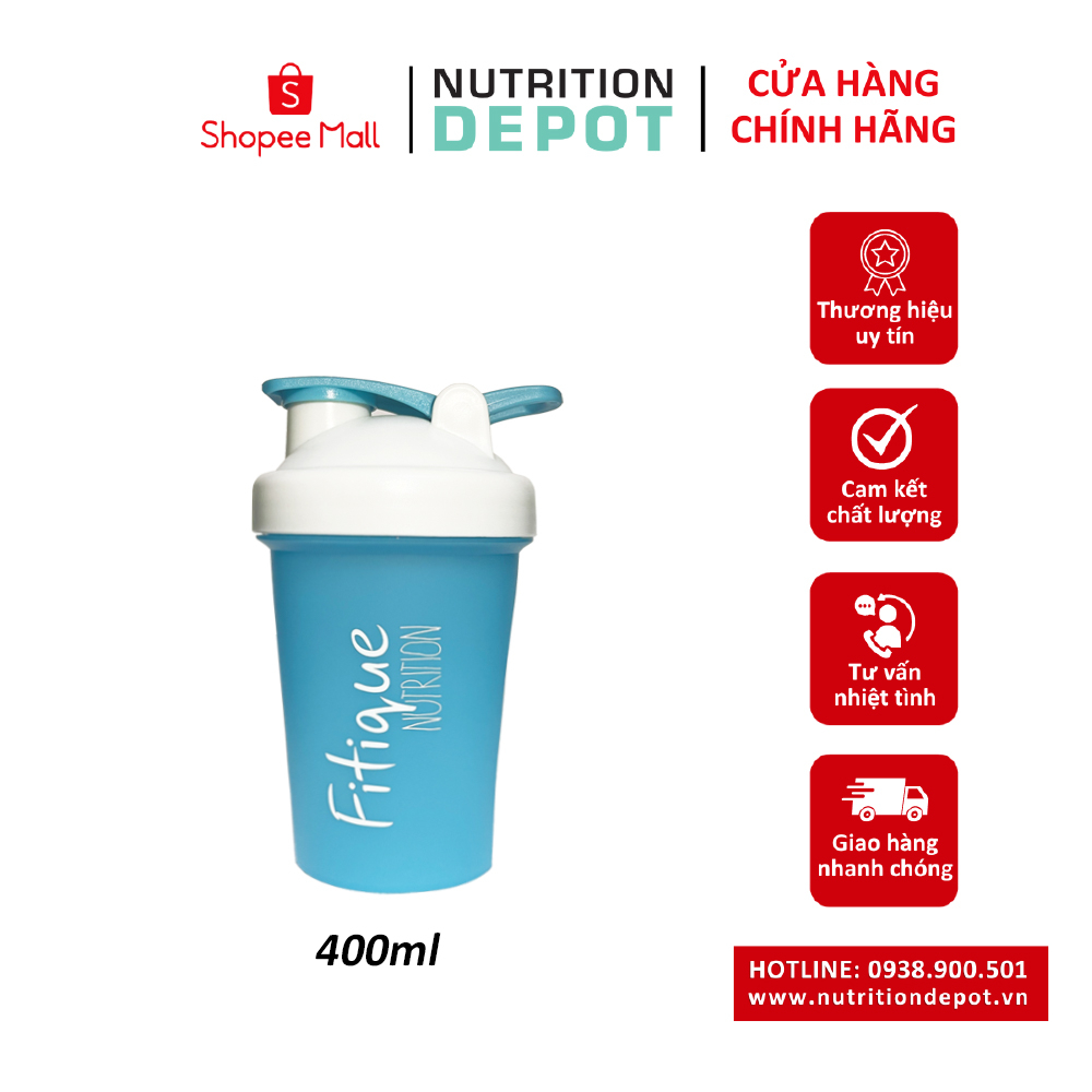 Bình lắc Shaker Fitique Nutrition 400ml phù hợp Gymer, hòa tan dễ dàng - Nutrition Depot Vietnam