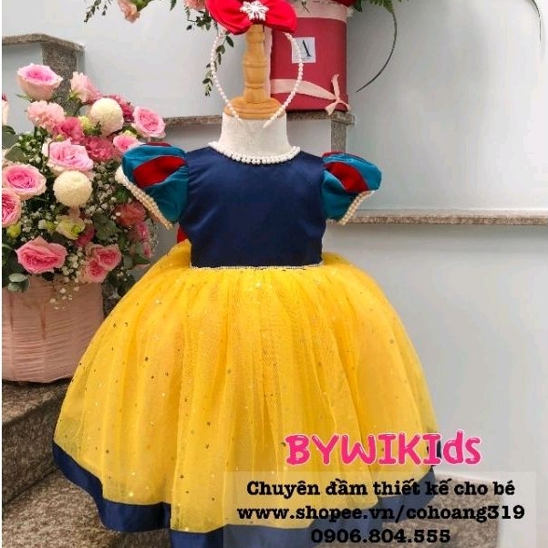 ĐẦM CÔNG CHÚA BÉ GÁI HOÁ TRANG BYWI MẪU BẠCH TUYẾT DBG0061