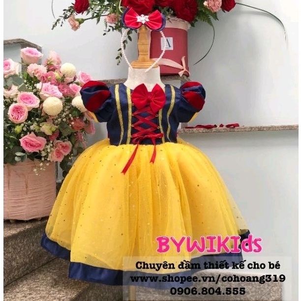 ĐẦM CÔNG CHÚA BÉ GÁI HOÁ TRANG BYWI MẪU BẠCH TUYẾT DBG0061