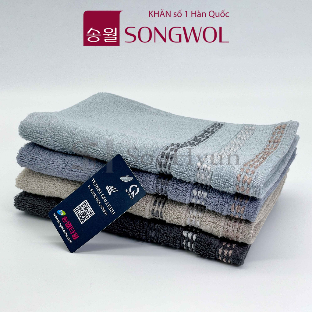 Khăn mặt SONGWOL Hàn Quốc TG Modern Stitch 28x42cm cỡ vừa thấm hút tốt, màu đẹp