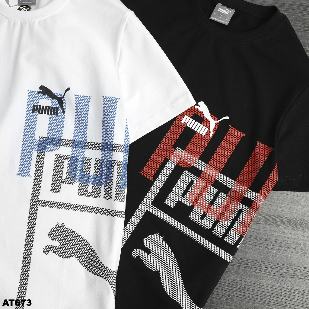Áo Thun Nam Tay Ngắn AT673 Chất Cotton Cao Cấp Hãng Pu.ma Thời Trang