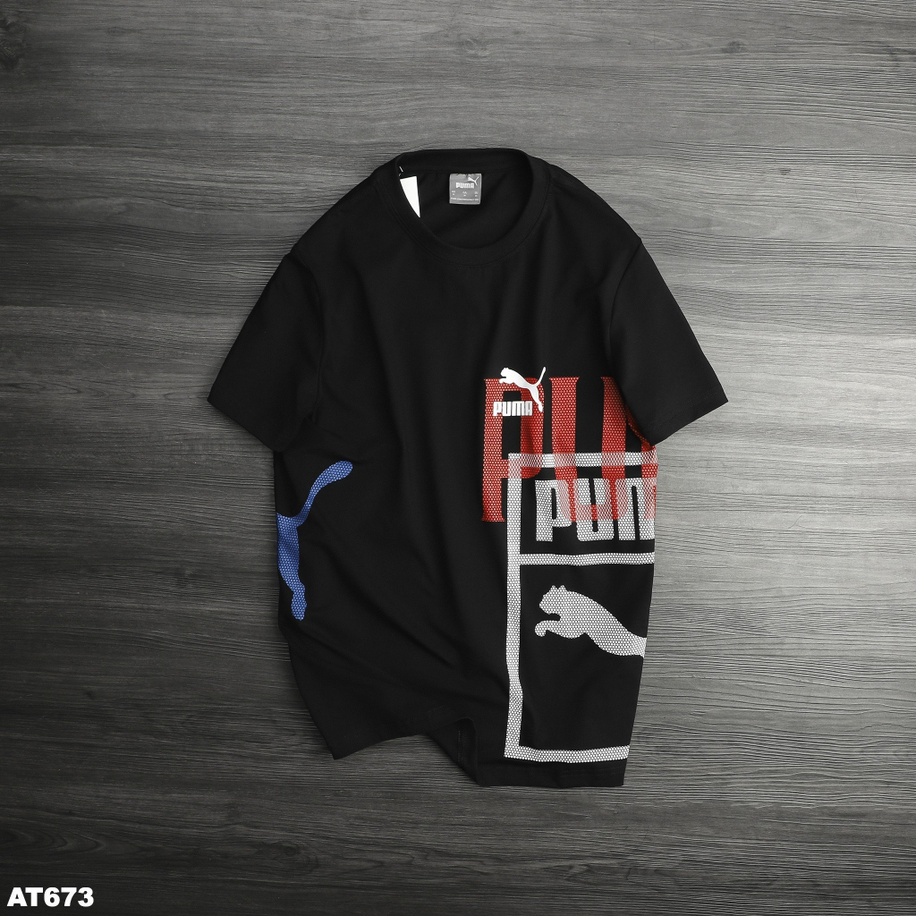 Áo Thun Nam Tay Ngắn AT673 Chất Cotton Cao Cấp Hãng Pu.ma Thời Trang