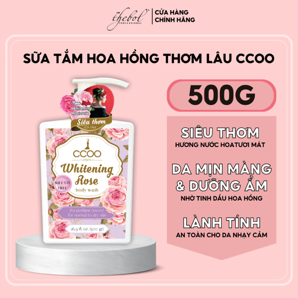 Sữa Tắm Thebol CCOO Hương Nước Hoa Thơm Lâu Giúp Da Trắng Sáng Dưỡng Ẩm Mềm Mịn An Toàn Cho Da Nhạy cảm