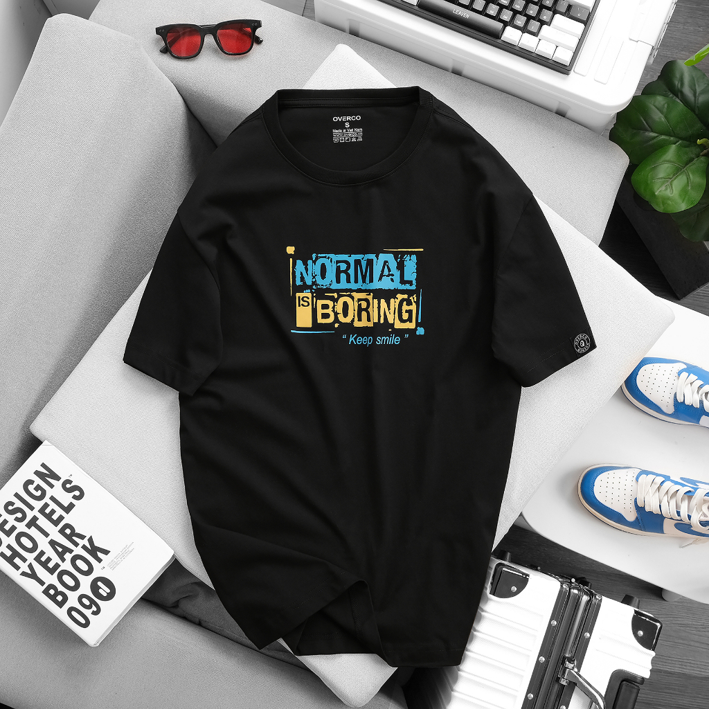 Áo Thun Keep Smile Unisex OVERCO Cotton 100% Mềm Mịn Thoáng Mát Co Giãn 4 Chiều