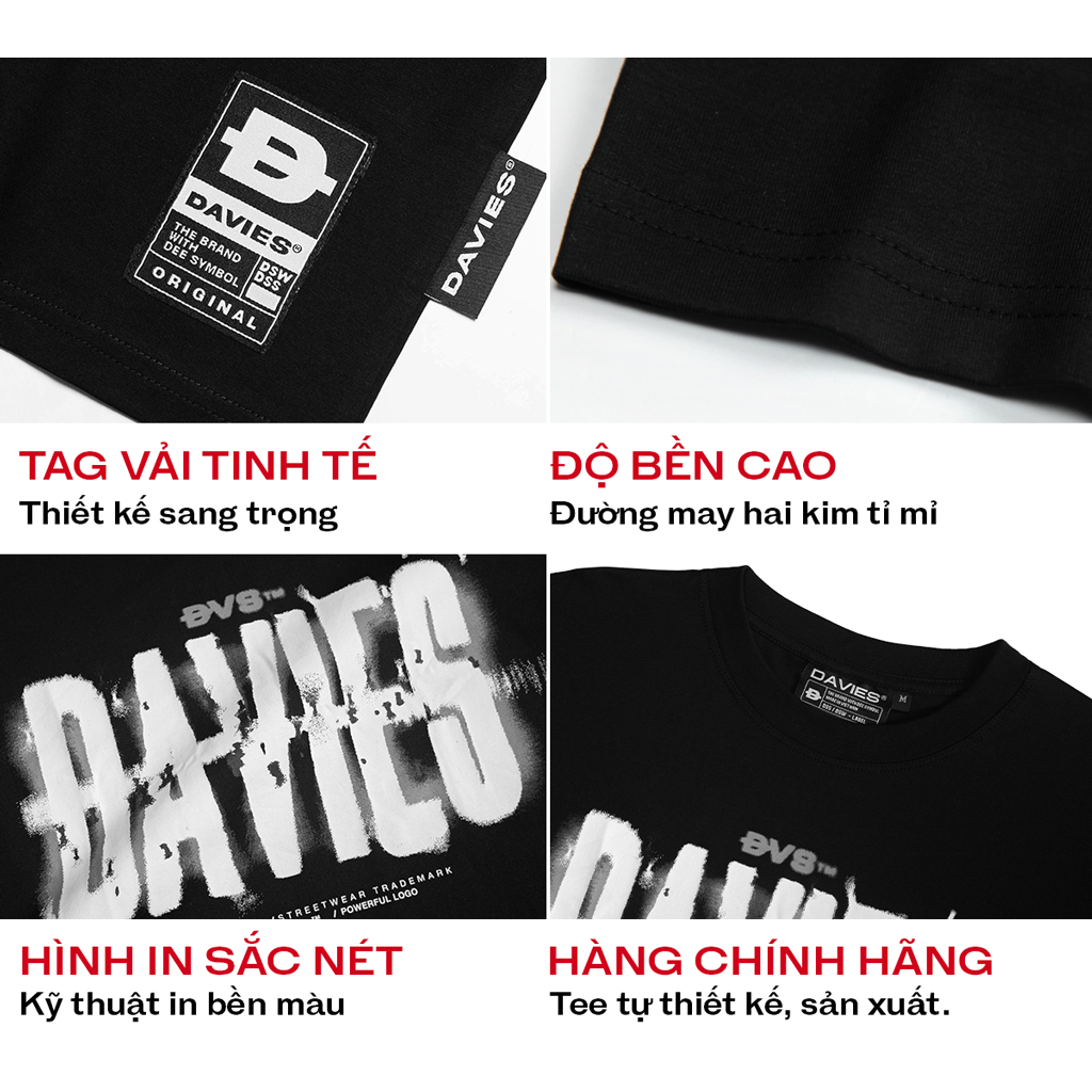 Áo thun local brand nam nữ form rộng tay lỡ màu đen Tee Shattered Davies I D33-T10